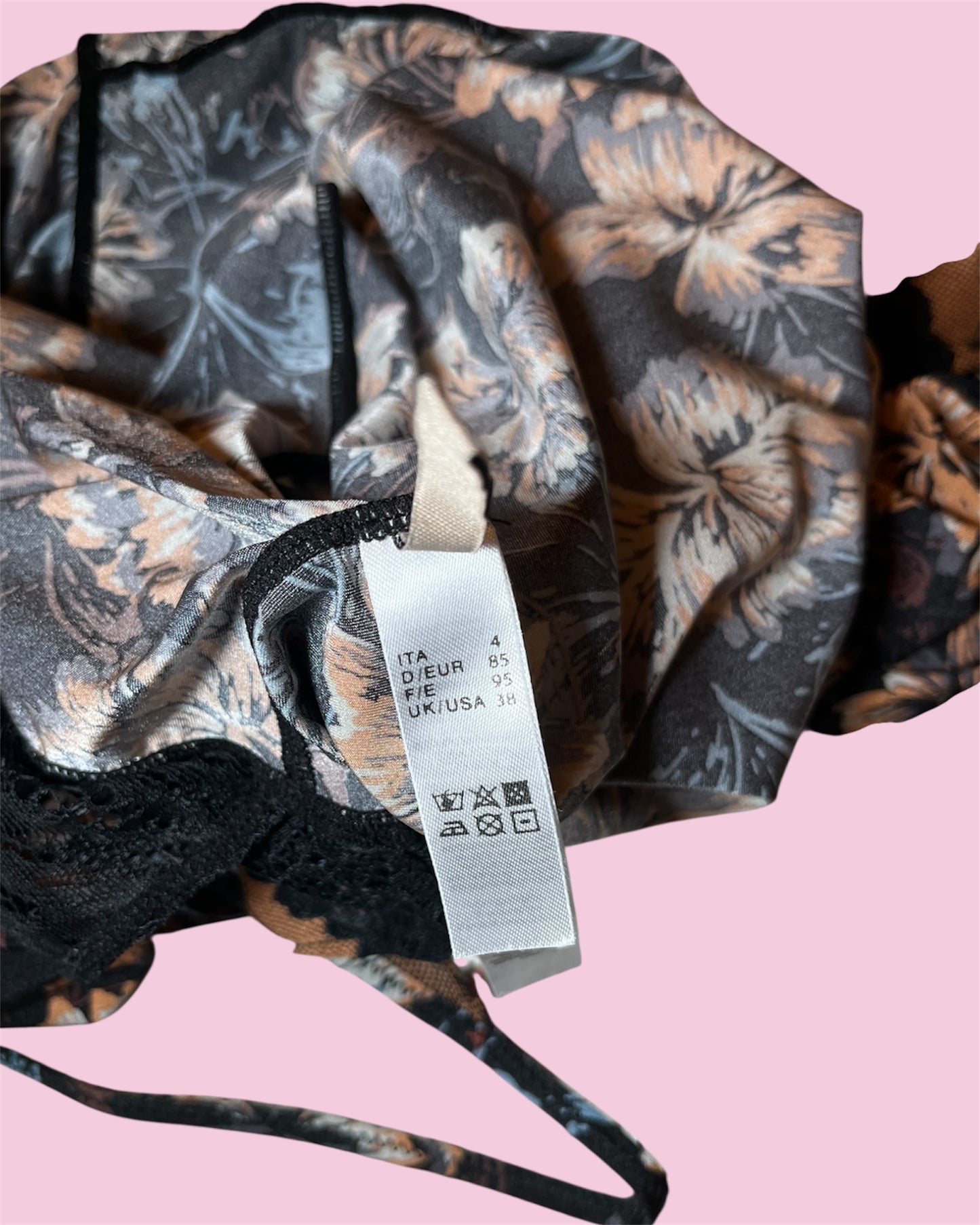 Vintage Slipdress floraler Print & Lace – StèLBi, Gr. 38