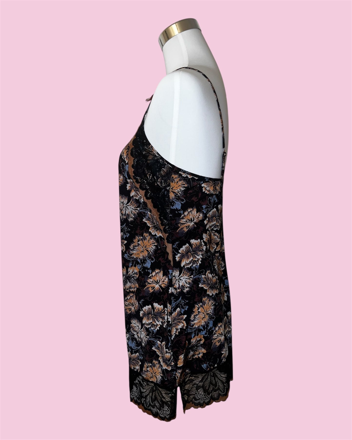 Vintage Slipdress floraler Print & Lace – StèLBi, Gr. 38