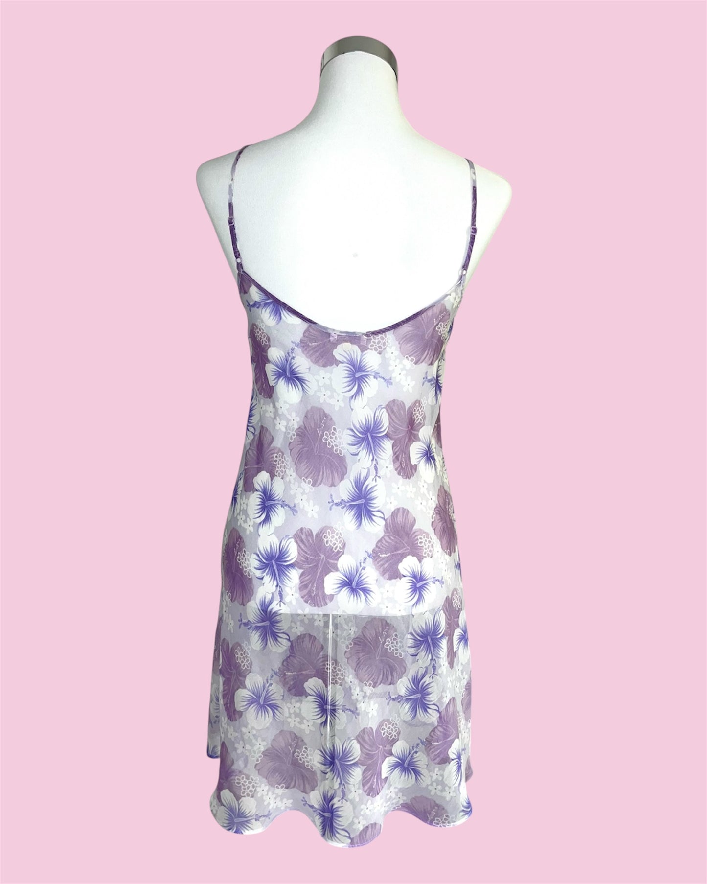 Darjeeling Lingerie Romantisches Slipdress in Lila/Weiß (Gr. 38)