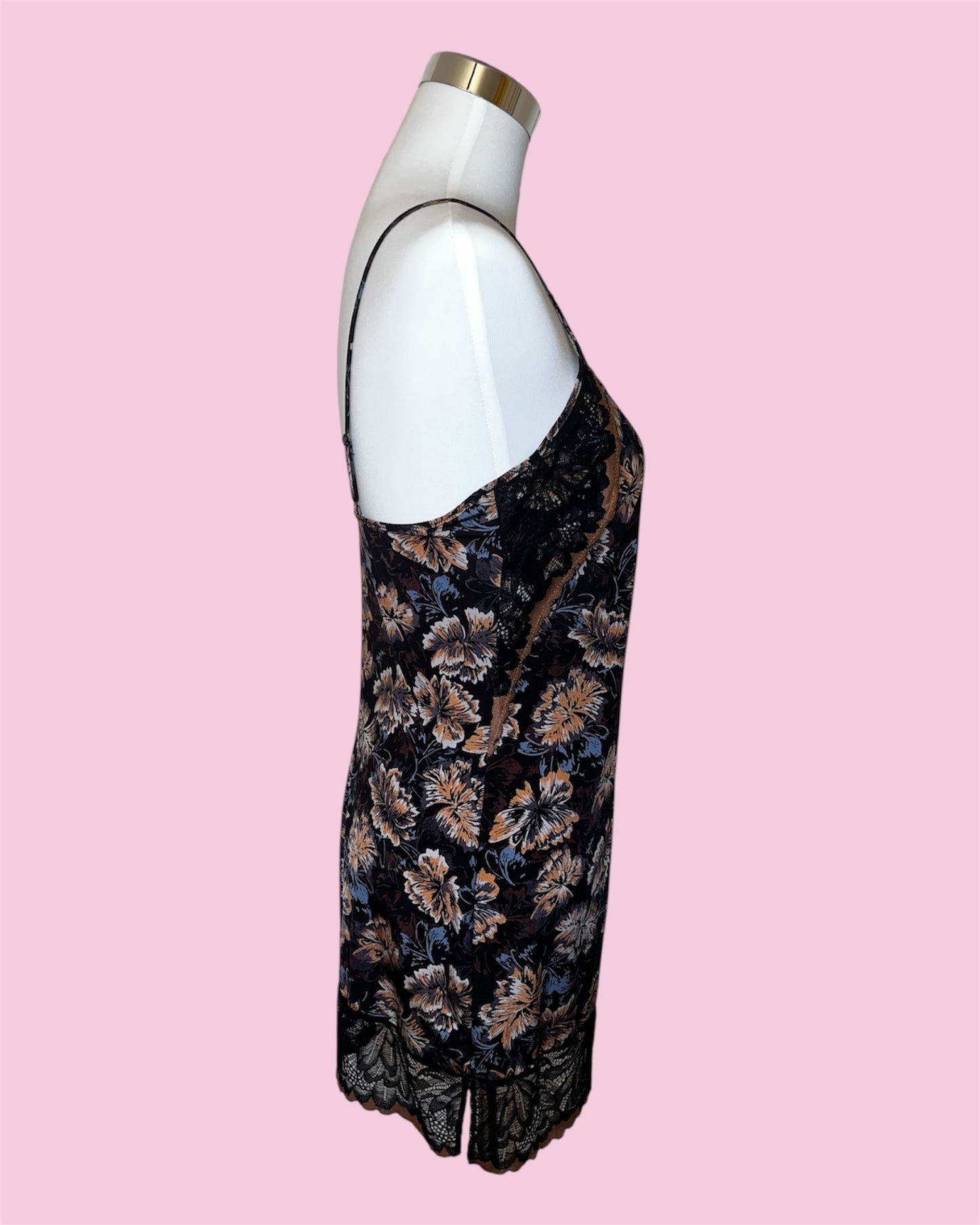 Vintage Slipdress floraler Print & Lace – StèLBi, Gr. 38