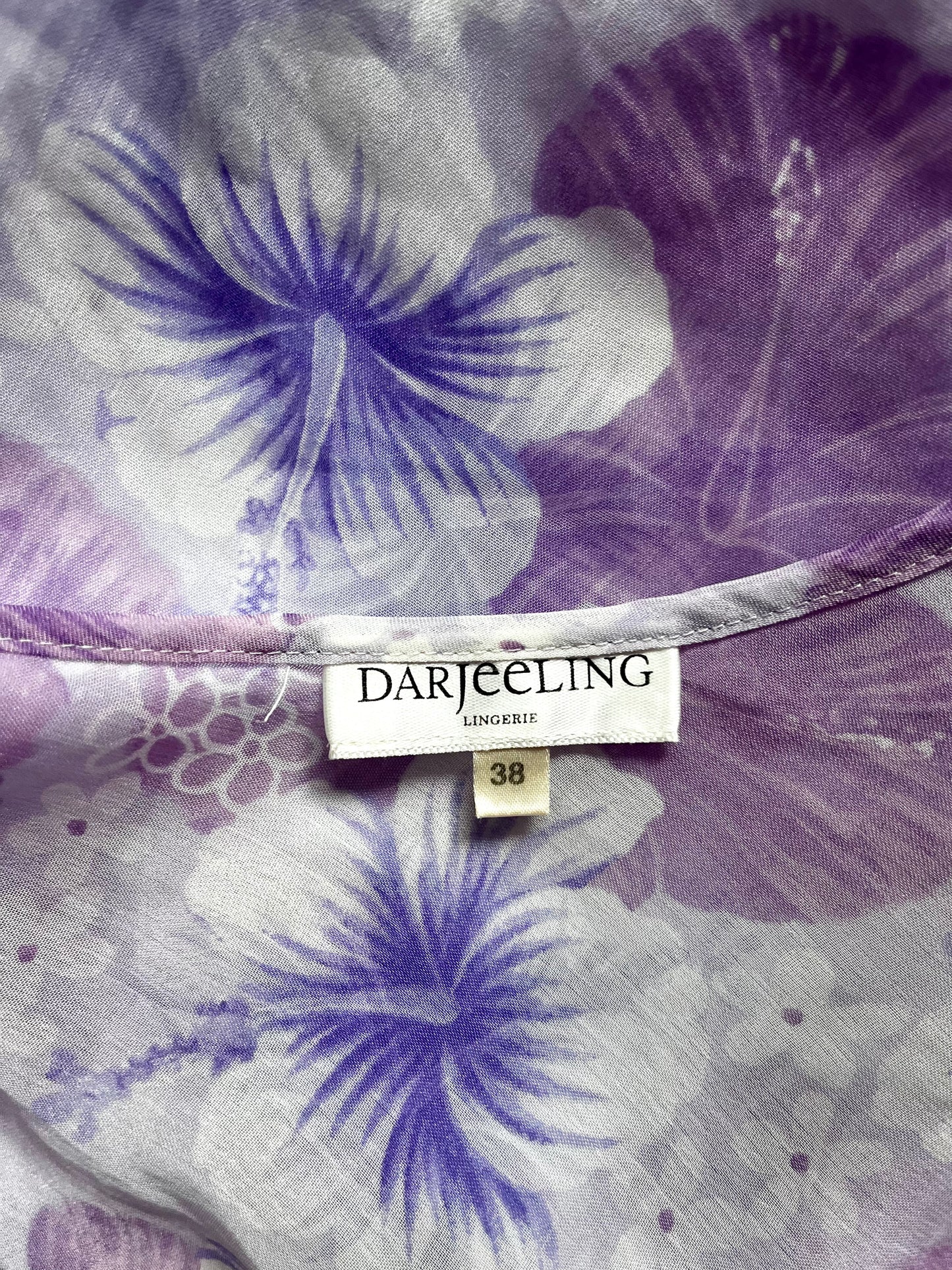 Darjeeling Lingerie Romantisches Slipdress in Lila/Weiß (Gr. 38)