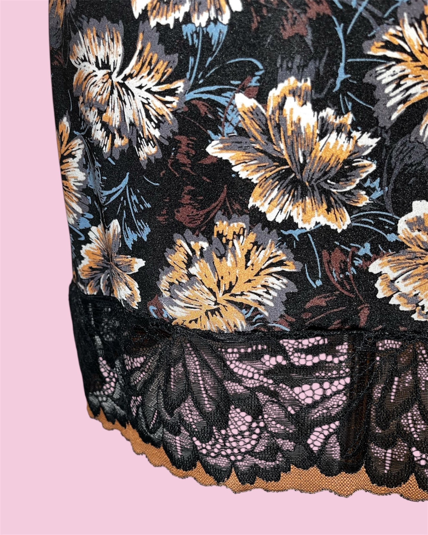 Vintage Slipdress floraler Print & Lace – StèLBi, Gr. 38