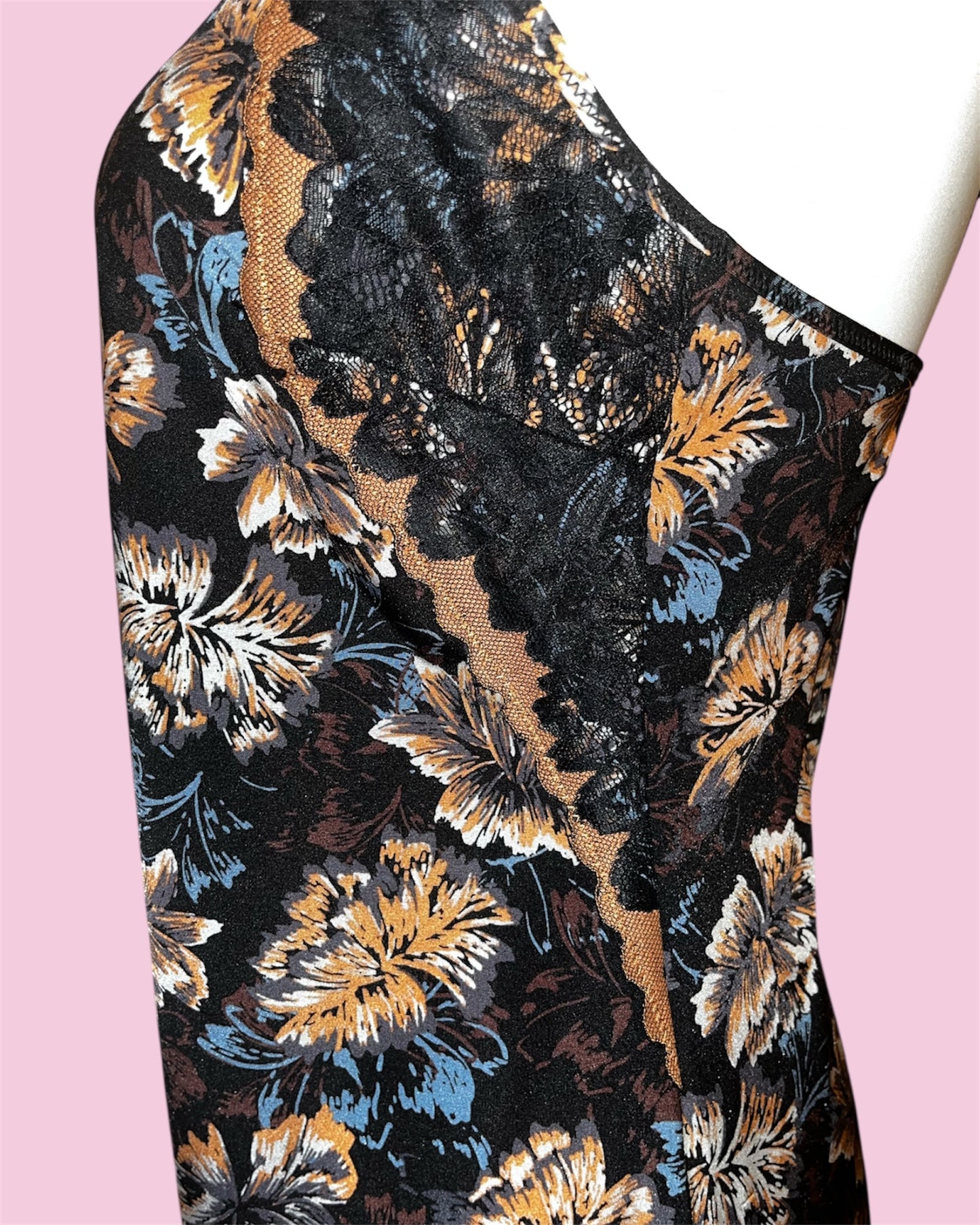 Vintage Slipdress floraler Print & Lace – StèLBi, Gr. 38