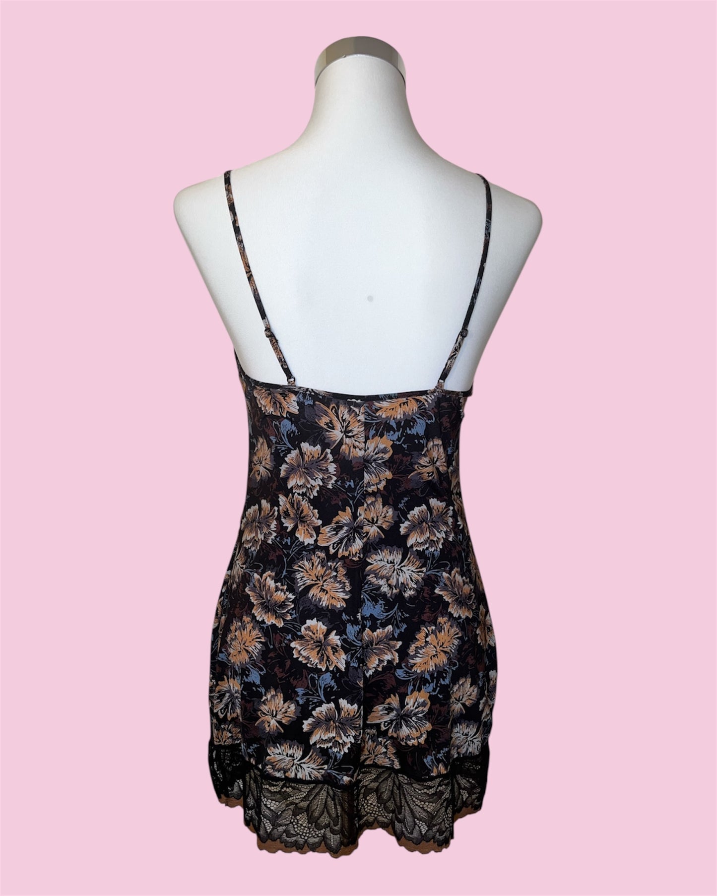 Vintage Slipdress floraler Print & Lace – StèLBi, Gr. 38