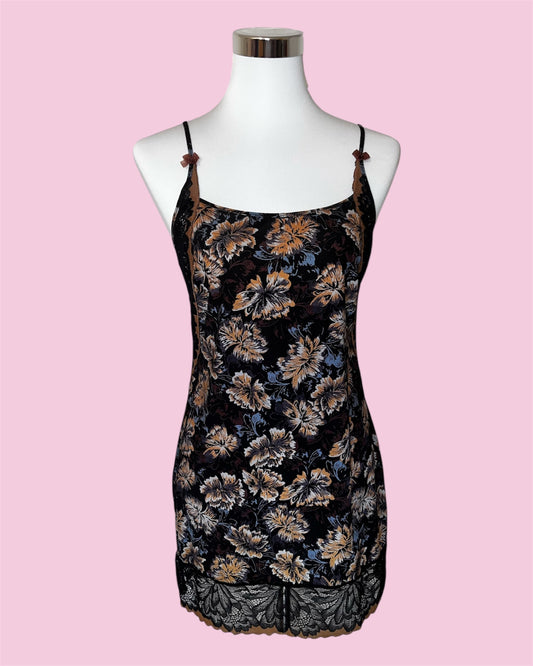 Vintage Slipdress floraler Print & Lace – StèLBi, Gr. 38