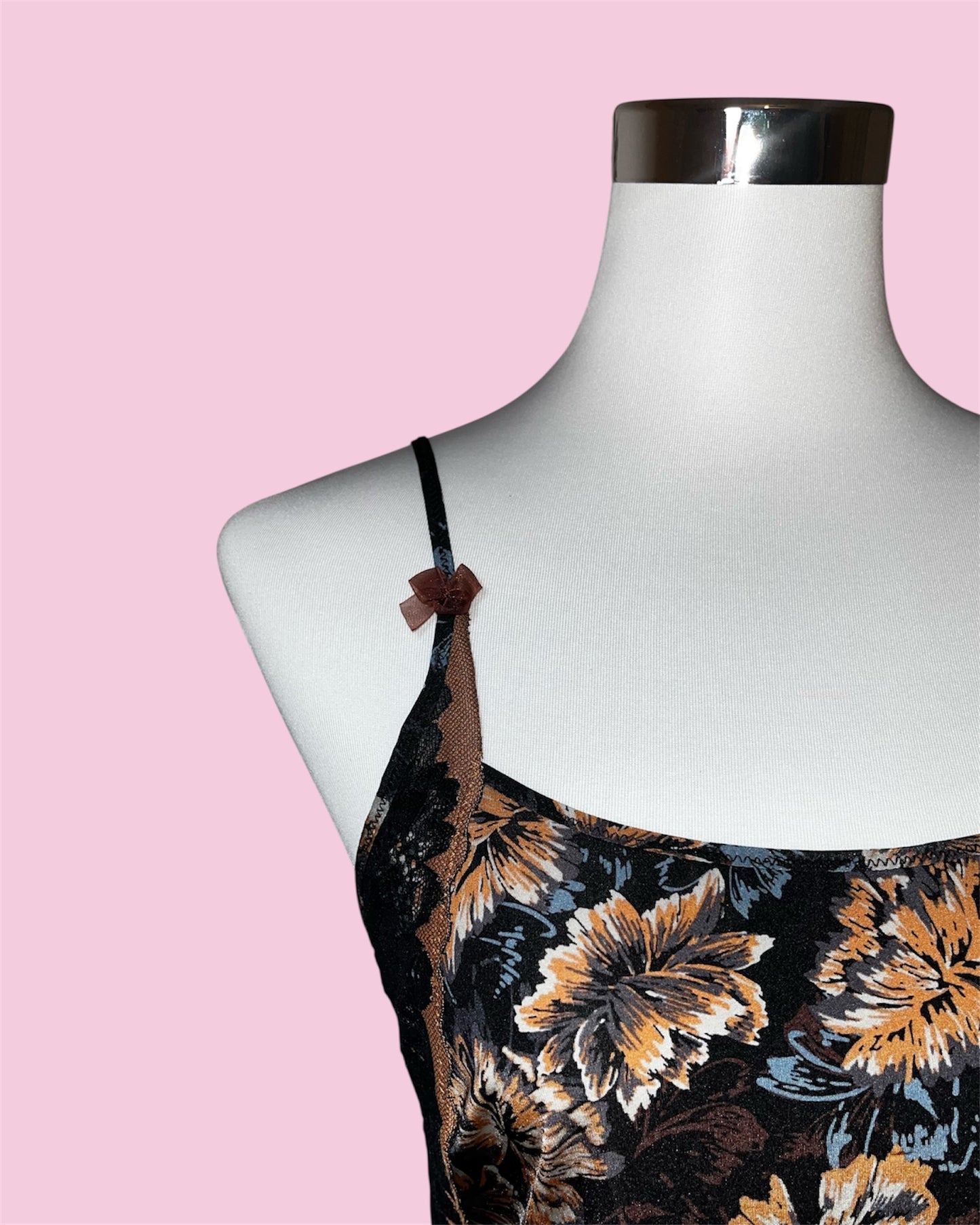 Vintage Slipdress floraler Print & Lace – StèLBi, Gr. 38